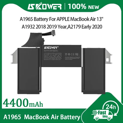 SKOWER A1965 Batería para APPLE MacBook Air 13 pulgadas A1932 2018 2019 A2179 Principios de 2020