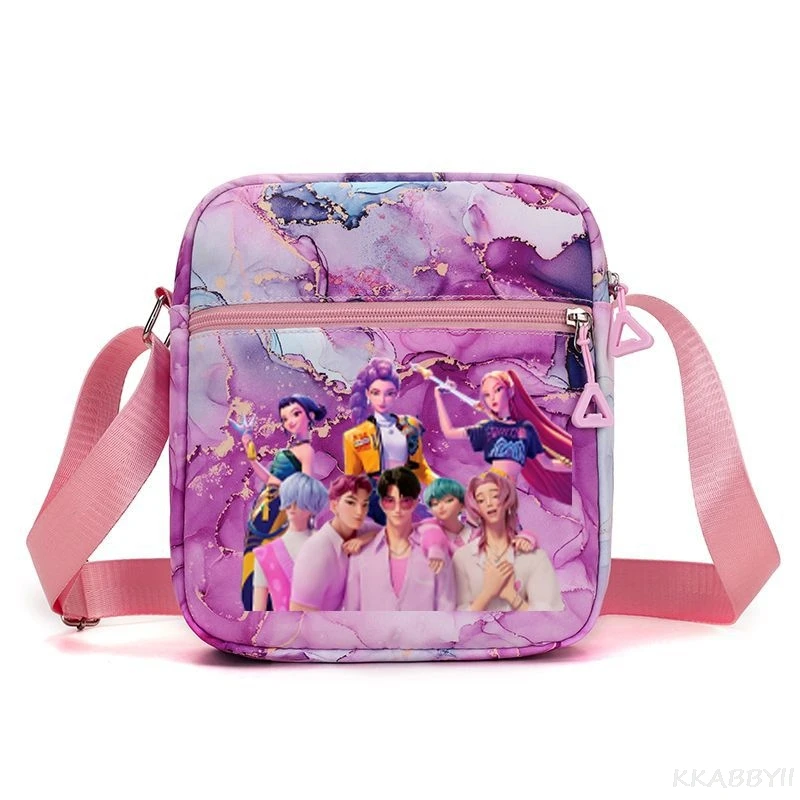 kpop-demon-hunters-meninas-bolsas-crossbody-nylon-pequena-bolsa-escolar-kawaii-oxford-messenger-bag