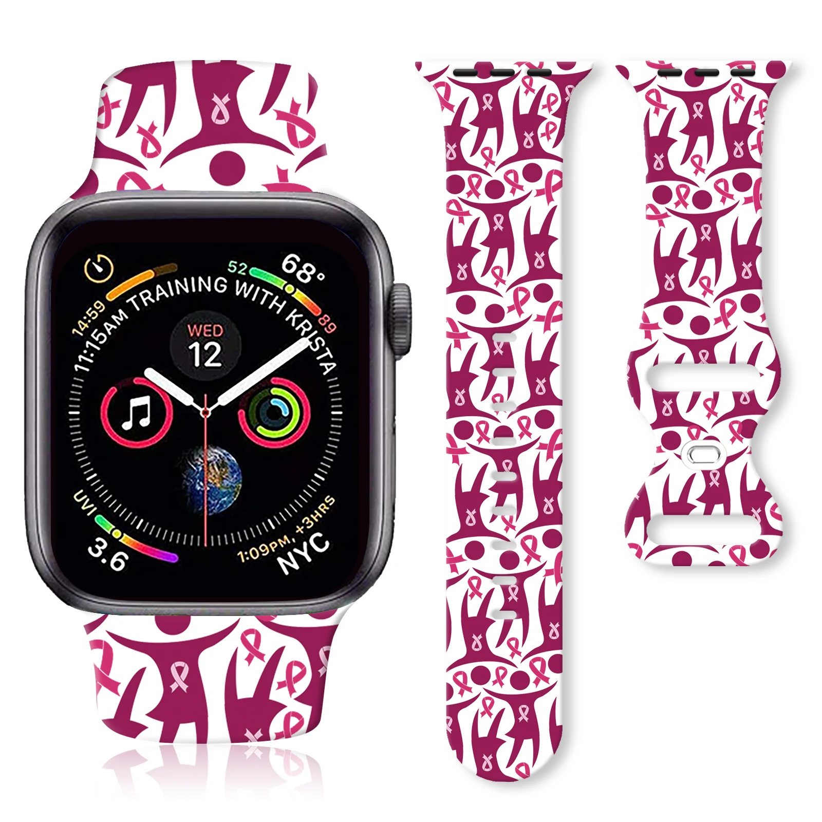 

Silicone printed watch strap for Apple Watch 11 10 9 8 7 Silicone Band Replaceable Bracelet for iWatch 38mm 40mm 41mm 42mm