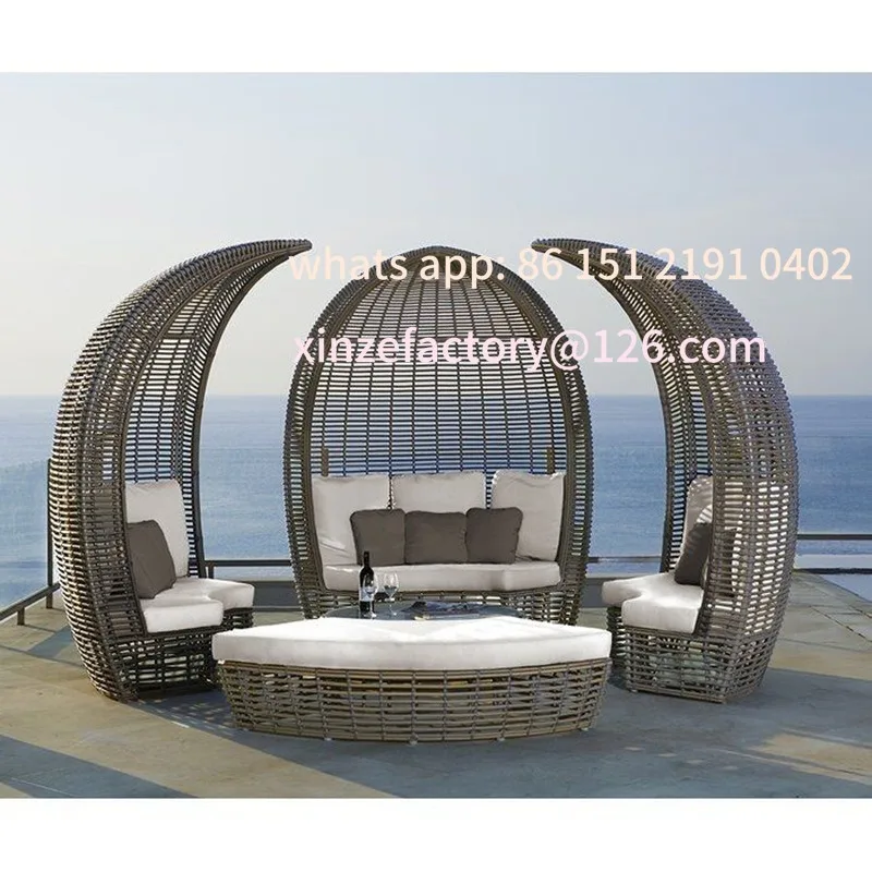 

Настраиваемый уличный диван для отдыха, мебель из ротанга, патио, балдахин, кровать