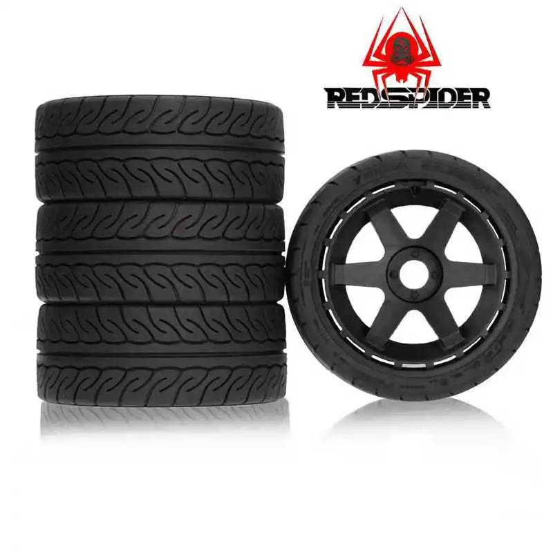 4pcs RC WRC Rally Tires and Wheel Rims for 1/7 1/8 MJX KM Thor FS Racing Ford Mustang KKPIT Blackbird ZD Racing Upgrade Parts view 5