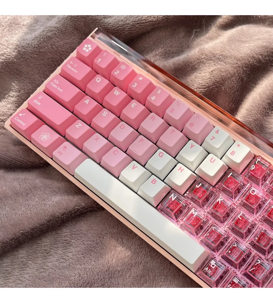 Snow mountain gradual change blue/pink/red/green/purple mechanical keyboard keycap PBT hot sublimation personality