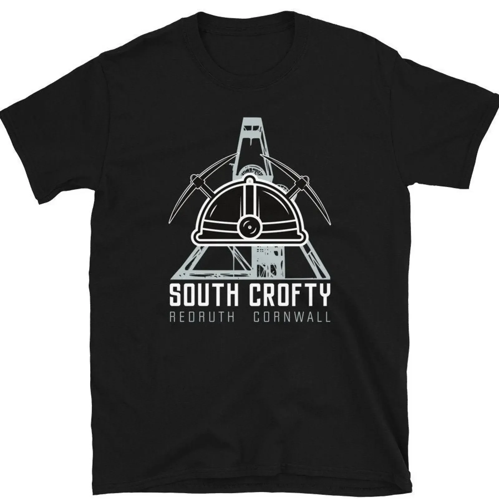 South Crofty Tin Mine T Shirt Redruth Cornwall Vintage Style vintage Washed Comfortable Breathable Soft Slightly Stretched