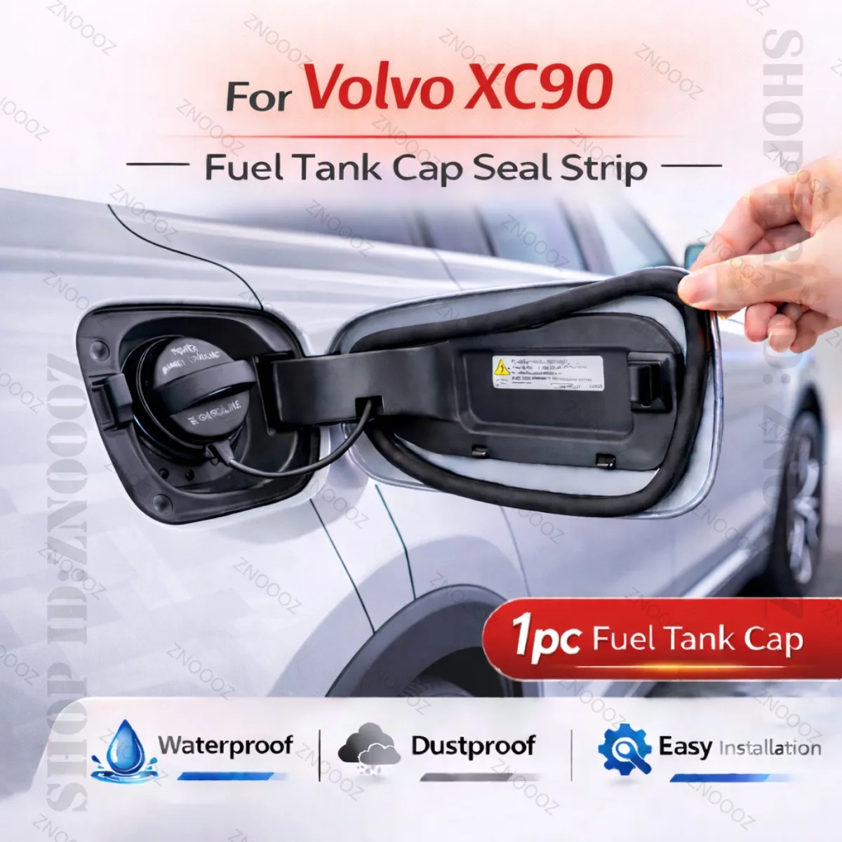 Car Seal Strip Rubber Double Layer Dustproof Waterproof Sealing Protector Gas Cap Trim 1pc Fuel Tank Cover For Volvo Xc90