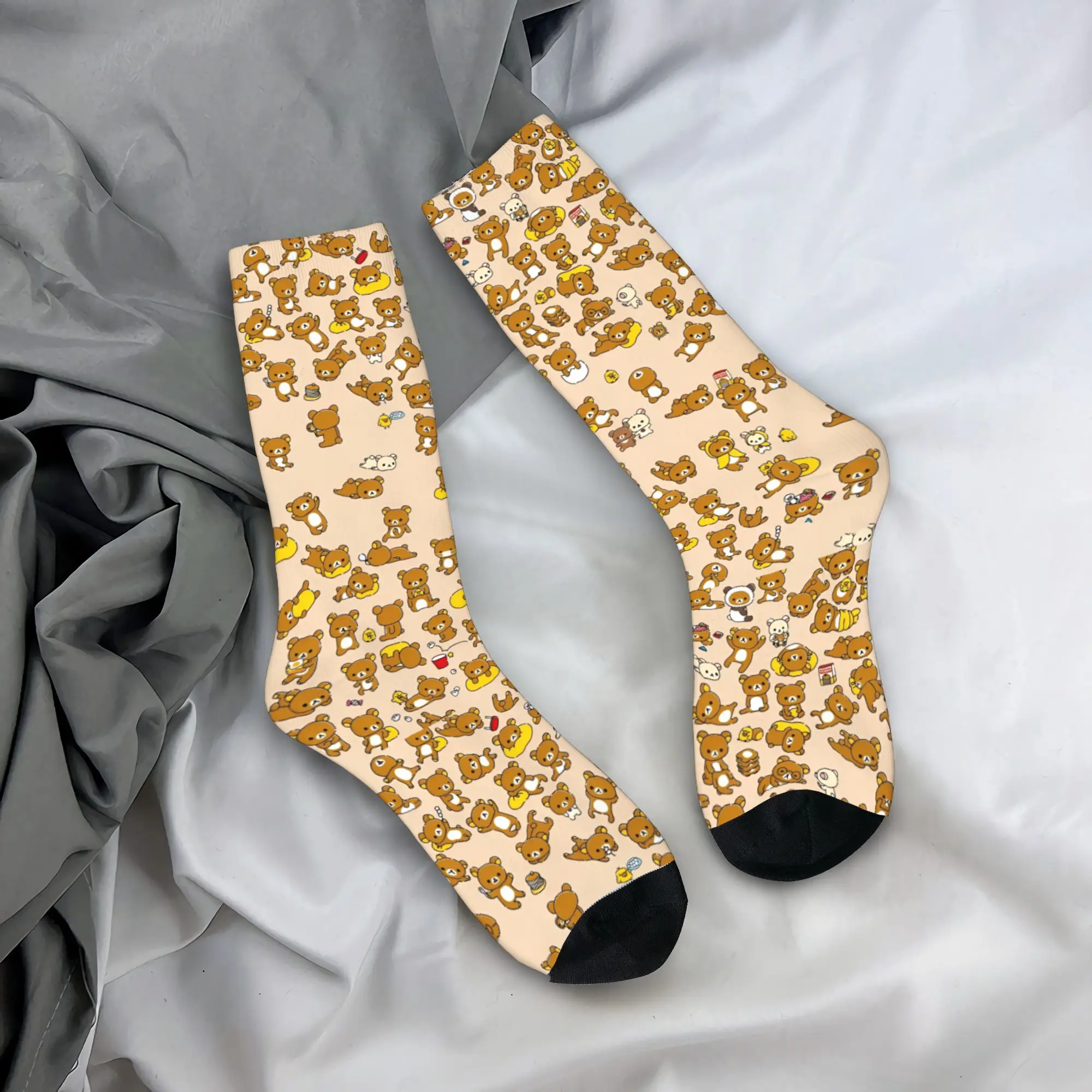 

Japan Anime Cute Rilakkuma Print Socks Pattern Stockings Anti Skid Adults Men Socks Quality Autumn Gothic Skateboard Socks
