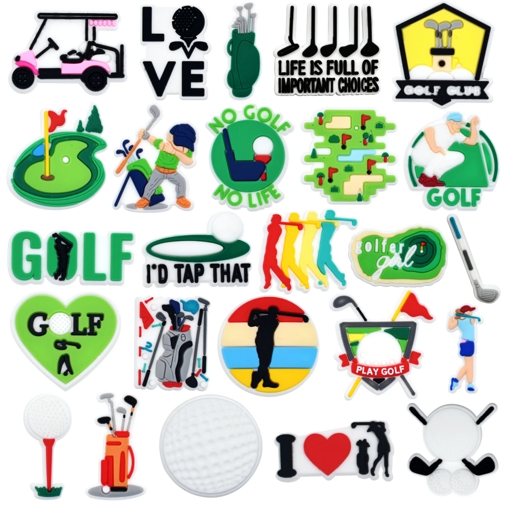 Abalorio para zapato de Golf de dibujos animados, accesorios suaves de PVC a la moda deportiva para zapatilla Croc, decoración de calzado con agujero para jardín, botón de bola DIY, 1 Uds.