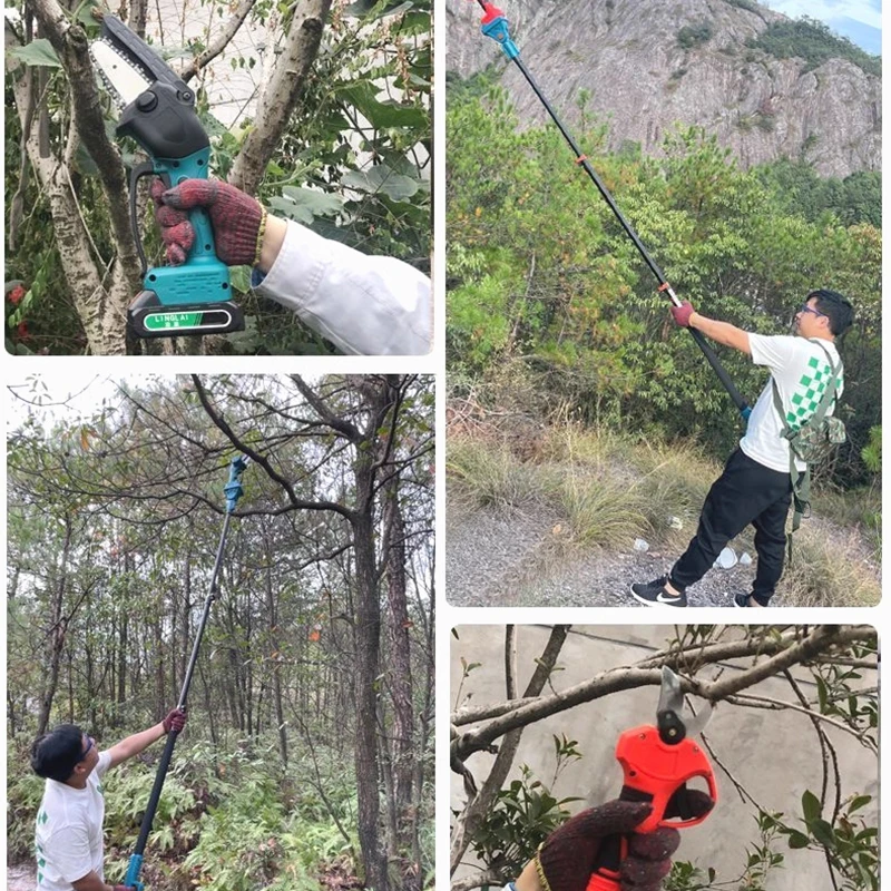 منشار كهربائي عالي القطب متعدد الوظائف مقصات تقليم كهربائية منشار كهربائي قابل لإعادة الشحن منشار شجرة عالي الارتفاع
