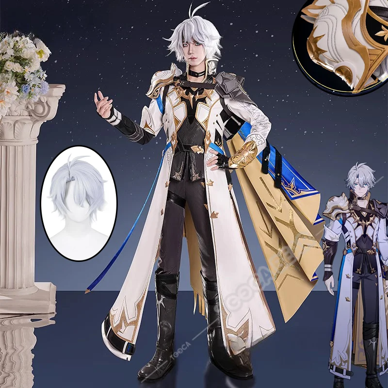 Phainon Cosplay Kostuum Pruik Honkai Star Rail Uniform Amphoreus The Eternal Land Schouder Armor Halloween Party voor Vrouwen Mannen