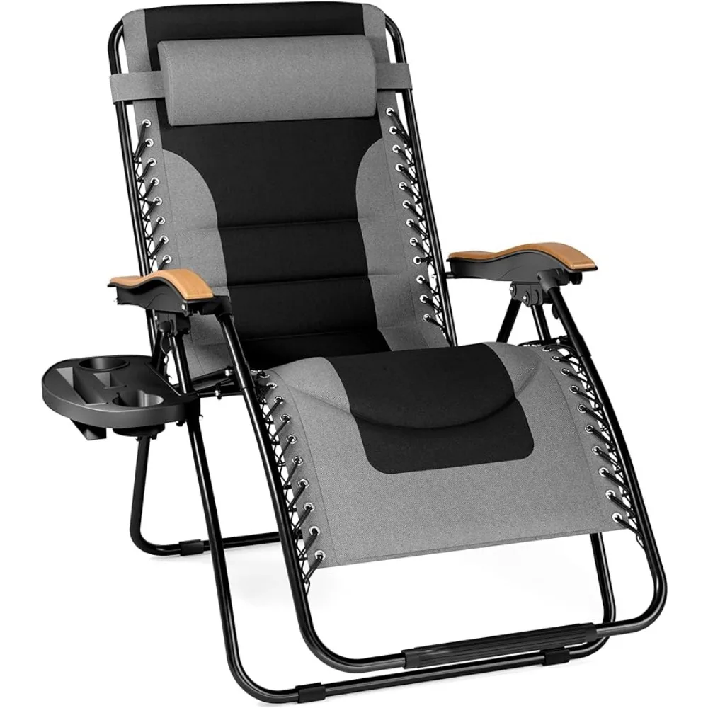 

Lounge Chair, Foldable, 30 "wide Seat Anti Gravity, with Cup Holder, Supports 400 Pounds (gray), Lounge Chair