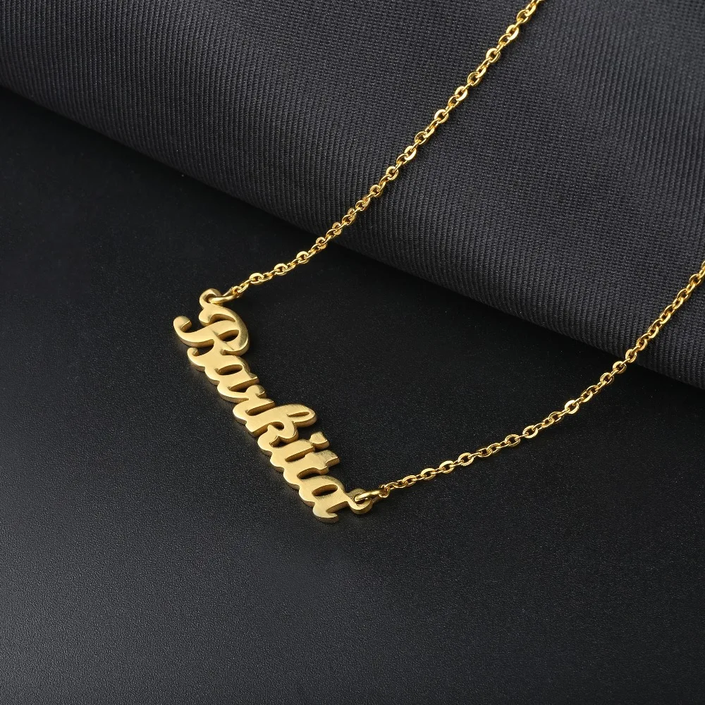 Dascusto Customized Name Necklaces 14K Gilded Stainless Steel Fashion Letter Pendant Necklace For Women Charm Jewelry Gift