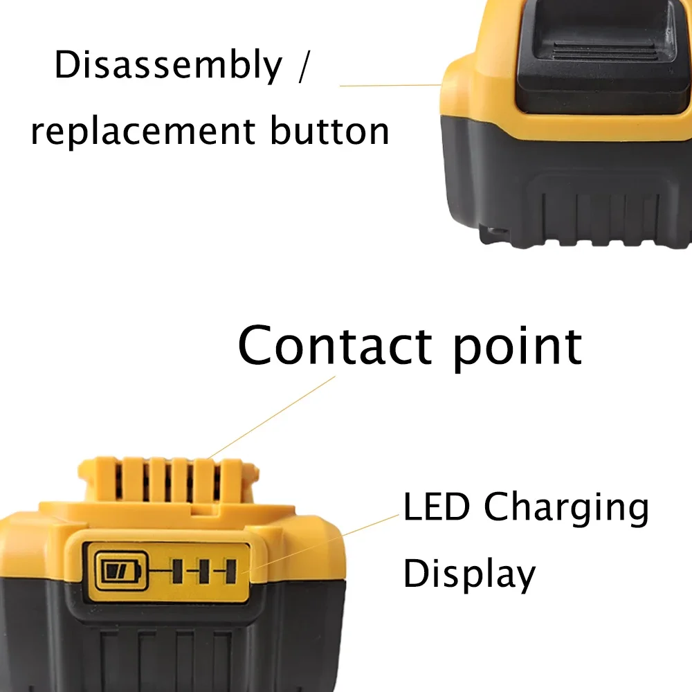 Аккумулятор DCB200 20 в 6000 мАч, совместимый с электроинструментами dewalt, перезаряжаемый Электрический инструмент, литиевые батареи 20 в 18 в