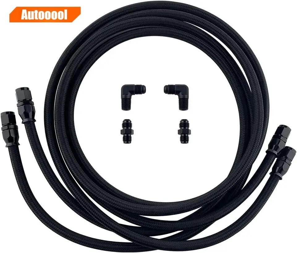 

SS Braided Transmission Cool Hoses Lines Kit For Chevy Ford TH350 700R4 TH400