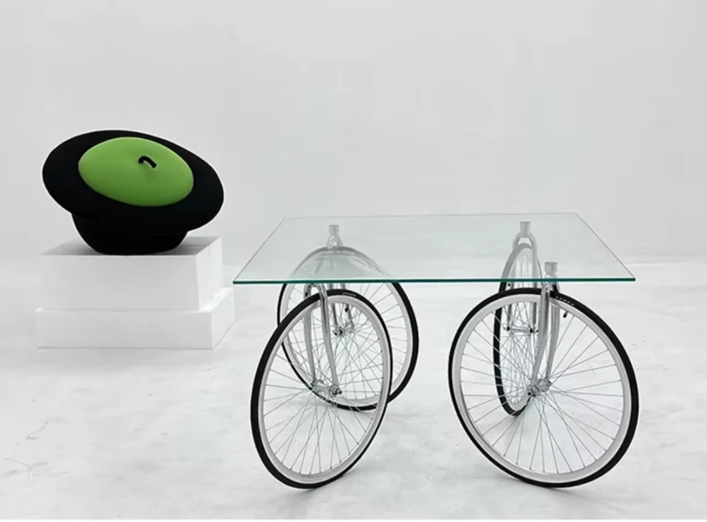 ^Modern Designer Creative Four Wheel Glass Dining Table Tea Table Living Room TourTable Travel Table