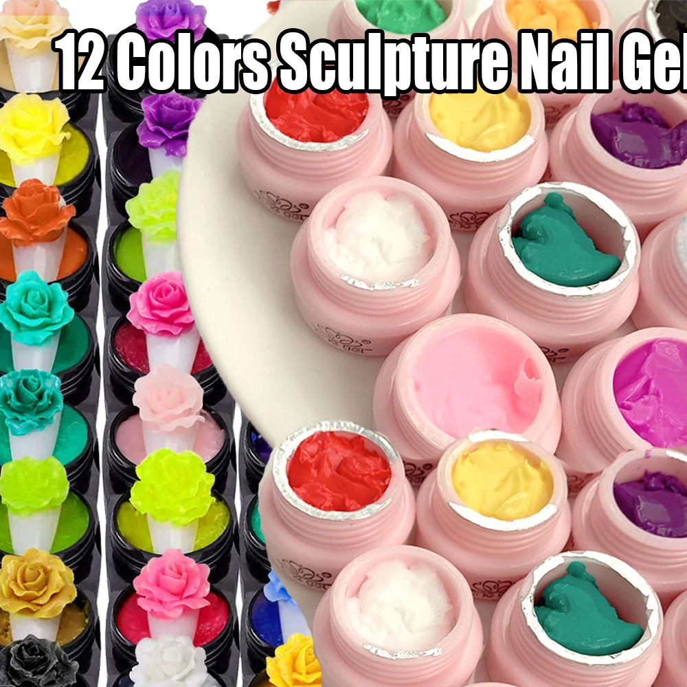 17-Farben 3D geschnitzt Schlamm Plastilin Nagelgel Antihaft Hand solide Skulptur Nagelgel DIY bunte Skulptur Modellierung Gum Gel