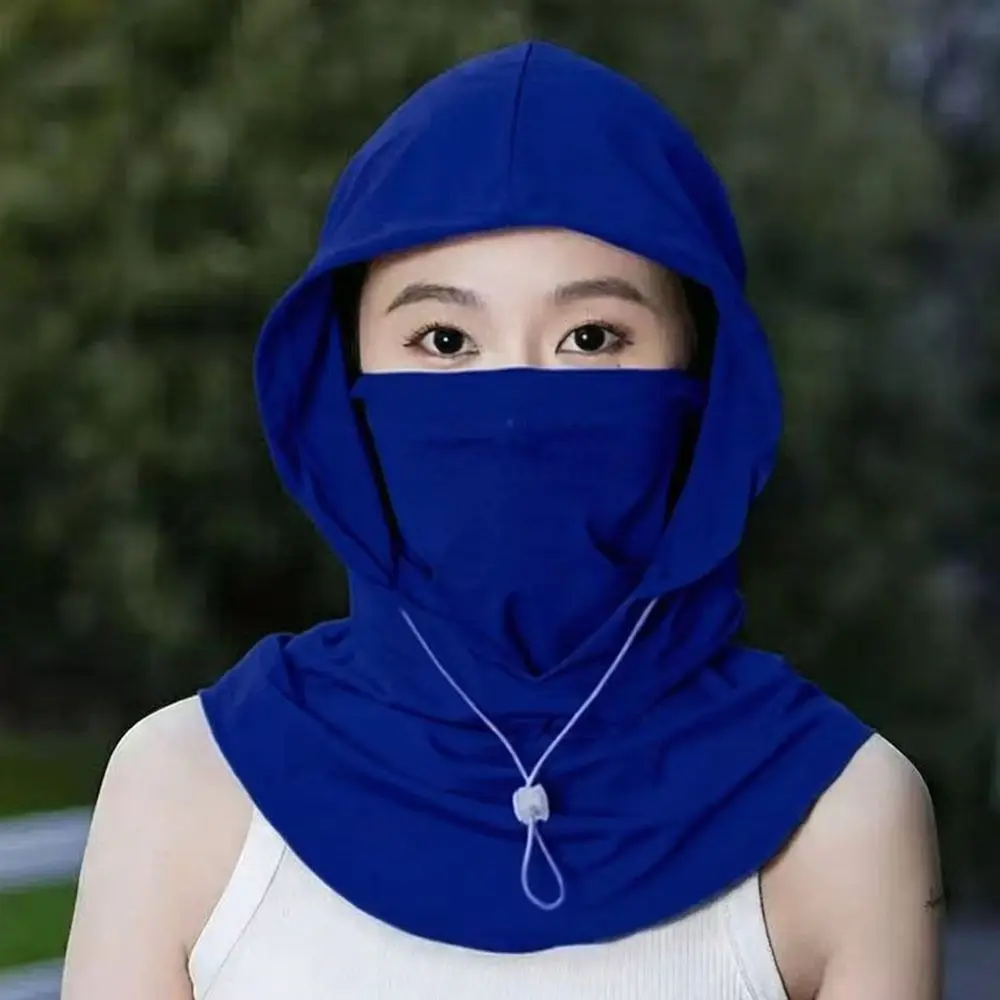 Unisex Anti-UV Ice Silk Sun Hat Breathable Adjustable Sunshade Cap Quick Drying with Shawl Face Mask Pullover Cap Outdoor Sports