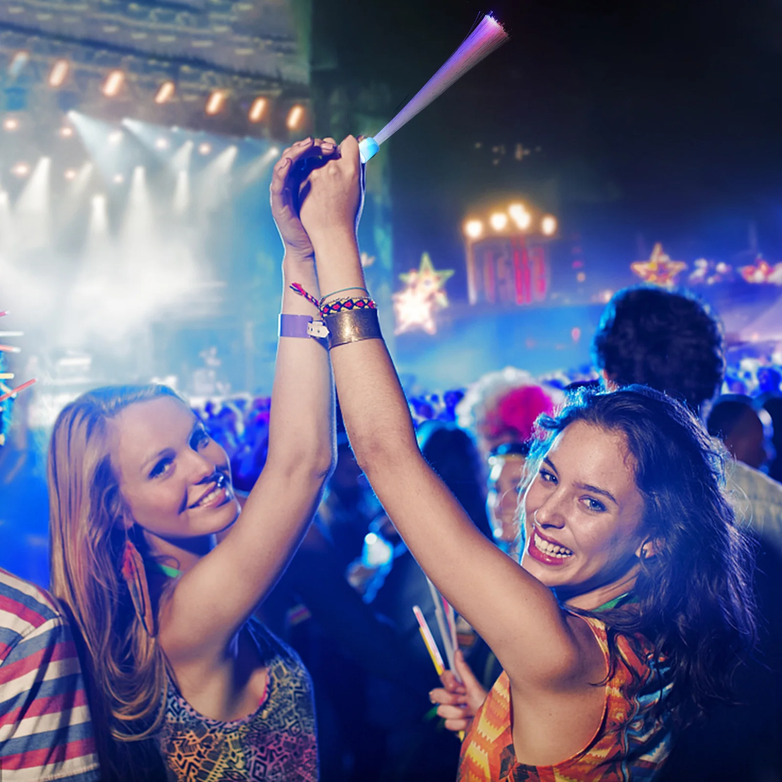 

12 pcs Flashing Braids Led Glow Stick Colorful Fiber Optic Sticks For Party Concert Carnival Wedding Festival Christmas