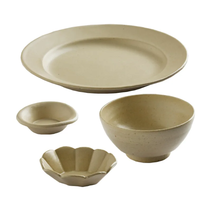 

Ceramic bowl, household tableware set, retro one-person ceramic bowl set
