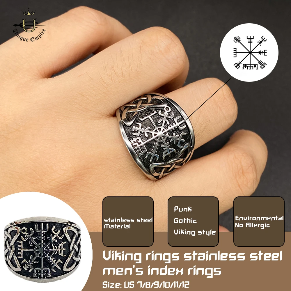 

Viking Valknut Ring for Men Stainless Steel Nordic Warrior Band Vintage Norse Mythology Jewelry Medieval Pagan Symbol Fashion