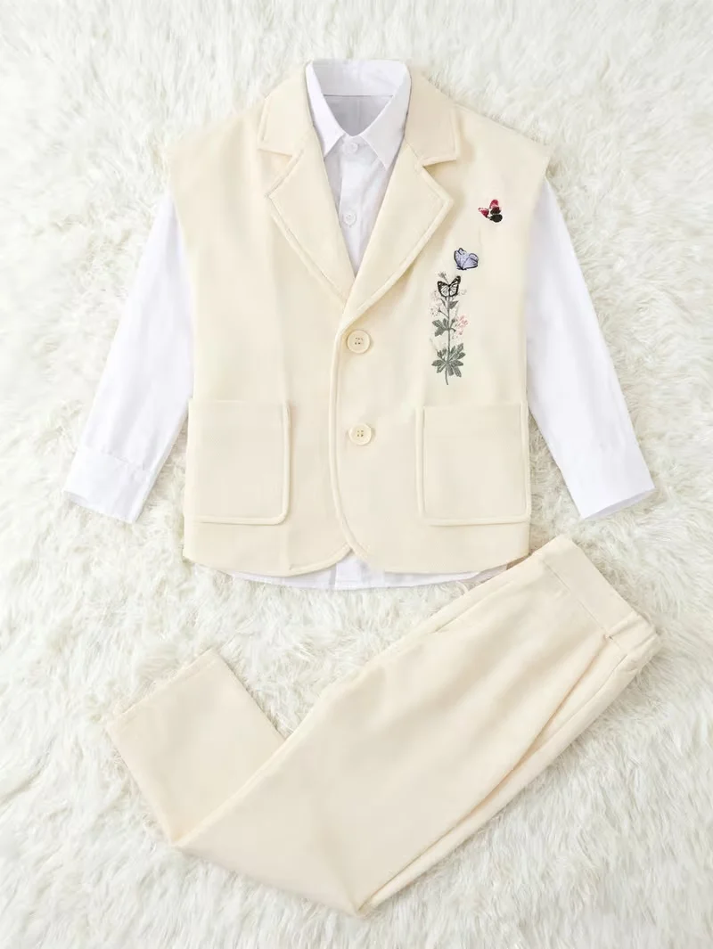 

Детский костюм-жилет для мальчиков: наряд для выступлений, свадеб, школы, весны/лета, для игры на фортепиано, для ведущих, для речей, повседневная одежда