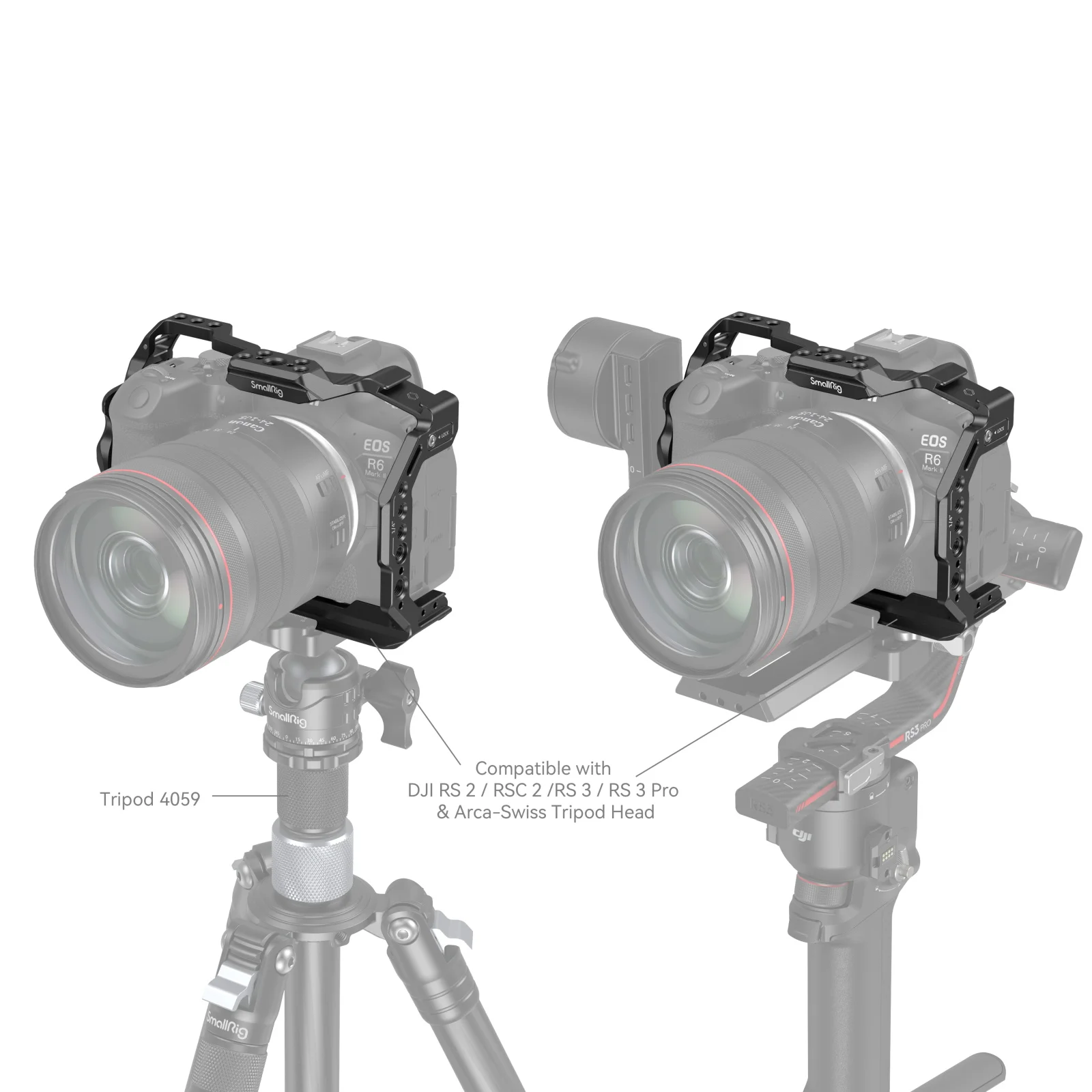 قفص صغير مع ثقوب مثبتة على الأحذية الباردة لكانون EOS R6 Mark II 4159