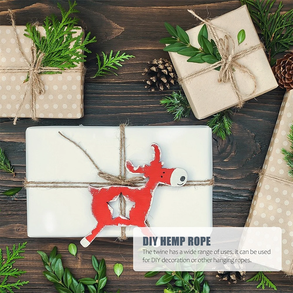 

1 Roll Hemp Craft Diy Decorative Binding For Gift Wrapping Wedding Christmas Cat Jute Twine Multi-Use Reusable Rope Diy Projects