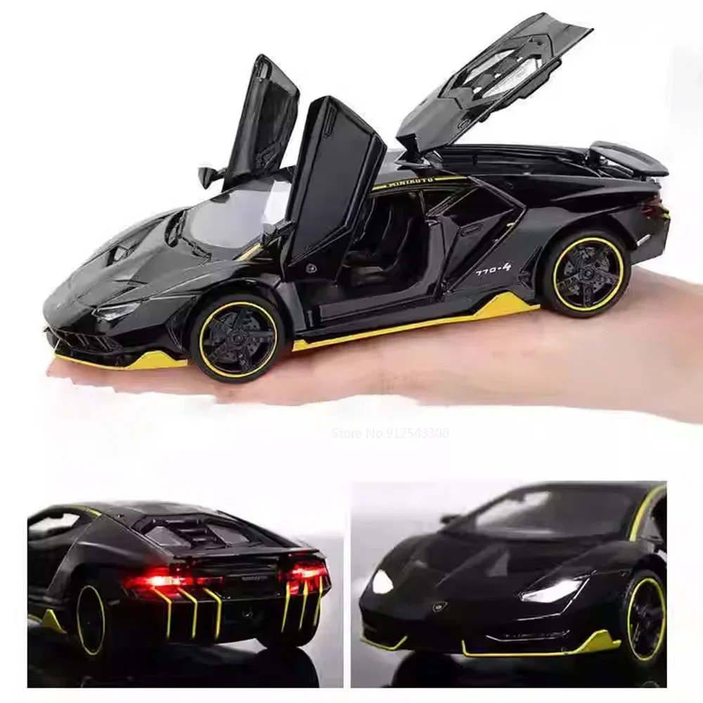 1:32 LP770-4 LP740 Auto Model Speelgoed Metalen Diecast Deuren Geopend Geluid Licht Trek Racing Voertuig Modellen Speelgoed Collectie Geschenken