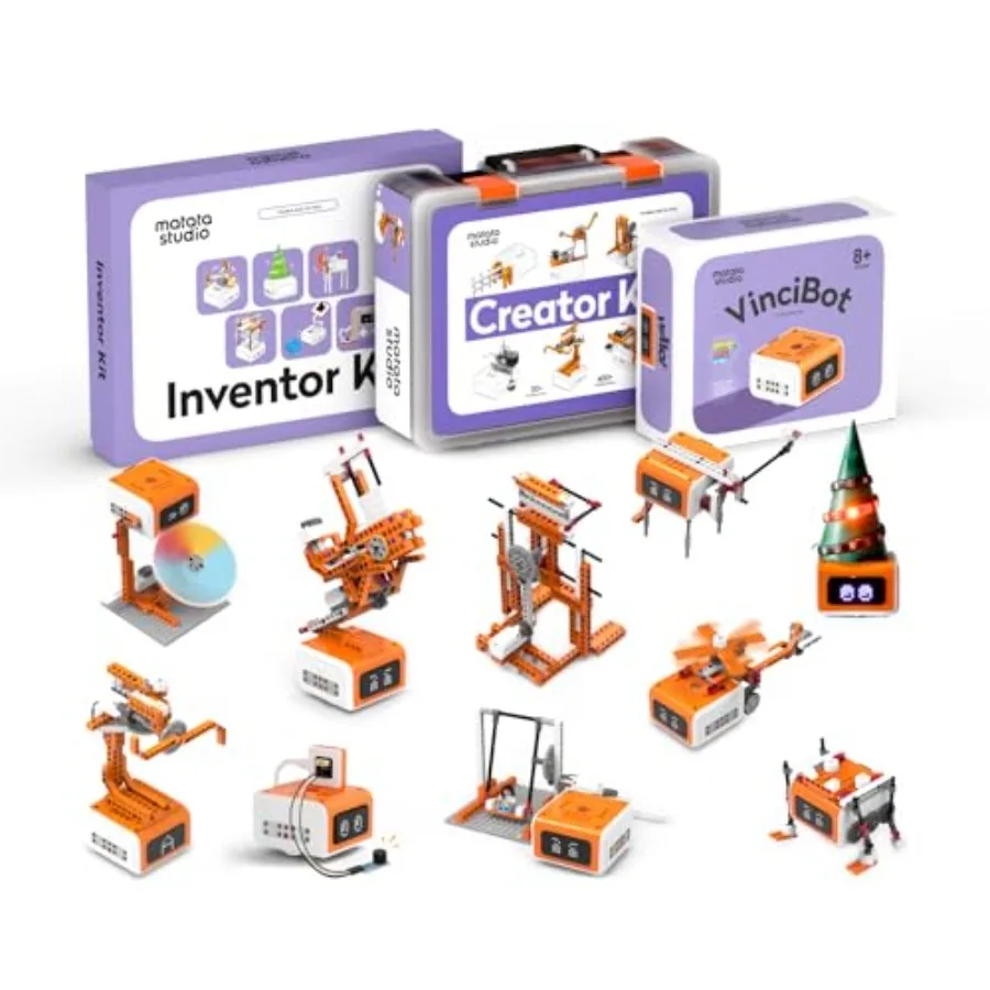 Coding robot for kids 8-12 ABS plastic blue programmable with creator and inventor kits