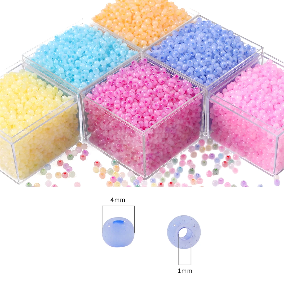 4mm High Quality Cat\'s Eye Jade Ice Glass Rice Beads - DIY Jewelry Making (Charms/Bracelets/Necklaces) Handmade 150pcs/bag
