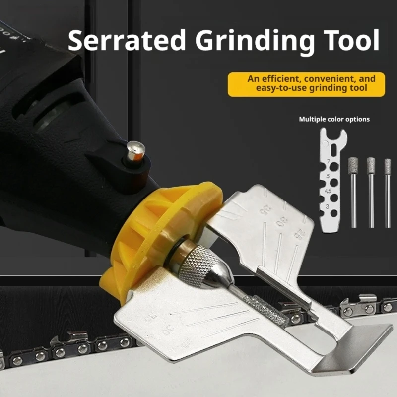 Chain Tooth Sharpening Guide Set with Metal Plate, Size References, and Routine Maintenance Support for Home Yard Care M4YD
