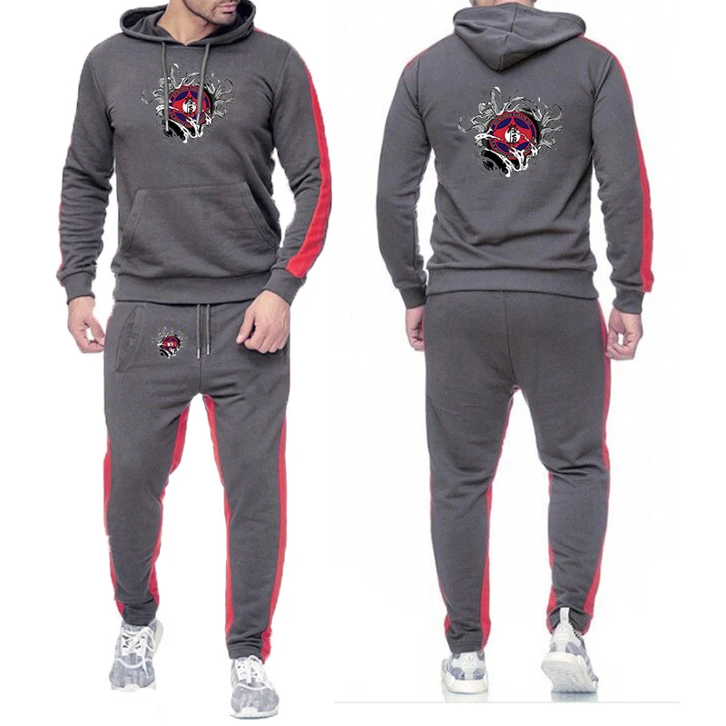 

2026 Kyokushin Karate Print Spring And Autumn Men's New Solid Color Hoodies Sweatpant Harajuku Sports Comfortable Suit