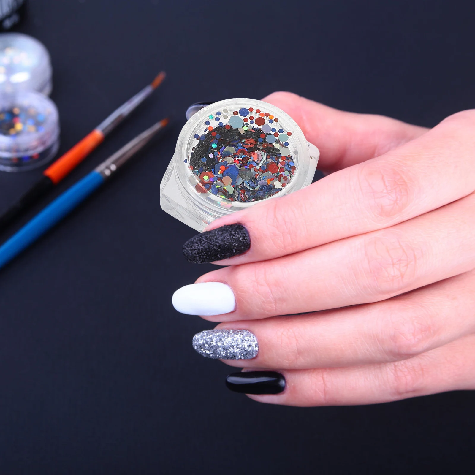 

Glitter Sequins Stars Shape Diy Manicure Decorations Easy Use For Home Salon Nail Art Supplies Rhinestones Nail Ornaments