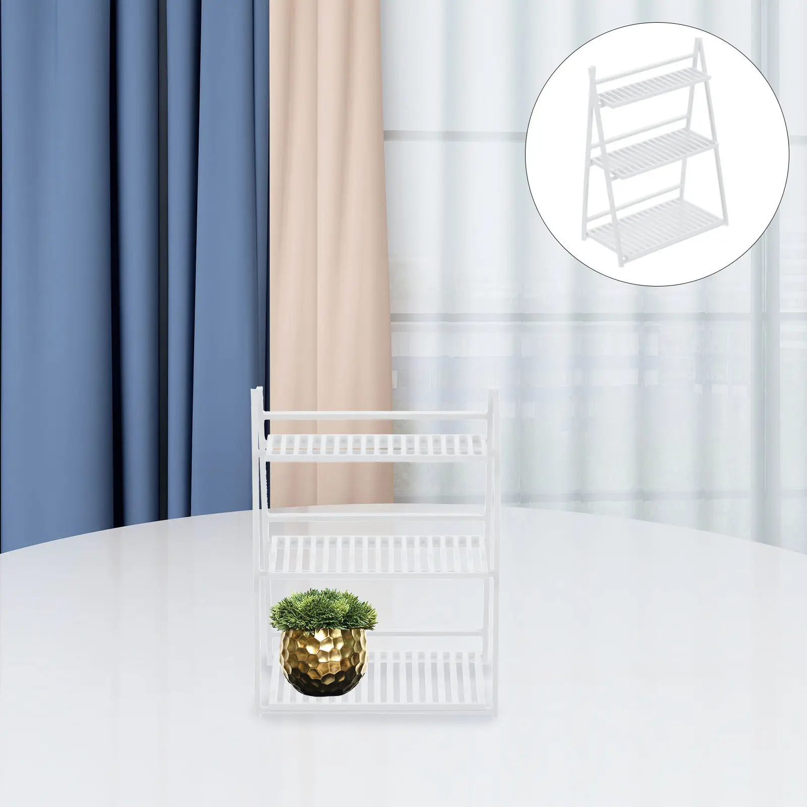 

Miniature Flower Stand ABS Construction Long-Lasting Mini House Decor Accessory for Classroom Rewards Kids Gift Mini Pot Shelf