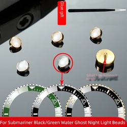 For Rolex Submariner Luminous Bead Green Black Water Ghost Night Pearl Small Hole Blue Fluorescent Bead Sapphire Bezel Insert