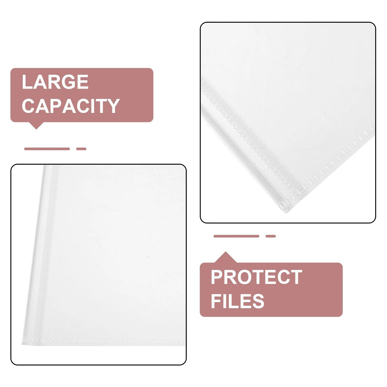 

10pcs Waterproof A4 File Bags 324x240mm Transparent Large Capacity Bill Bag Ticket Holder School Supplies Storage Folder