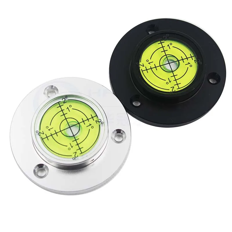 Metal Flange Circular Bubble Level Dia 40mm to 60mm with Mounting Hole Leveling Blister Bead for Operating Platform Machinery