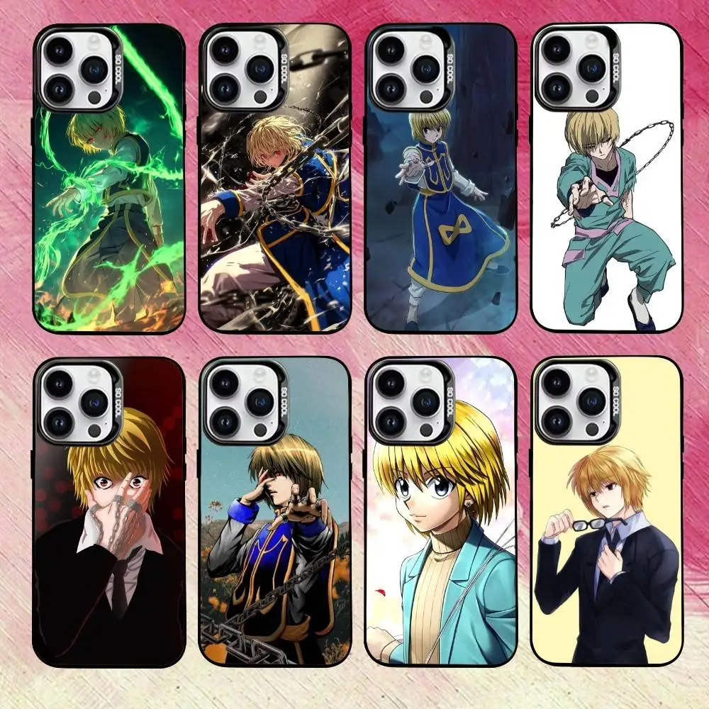 

Anime K-Kurapika H-Hunter H-Hunter Phone Case For iPhone 17,16,15,14,13,12,11 Plus,Pro Max,XS,Colored Silver Plated Inside Cover