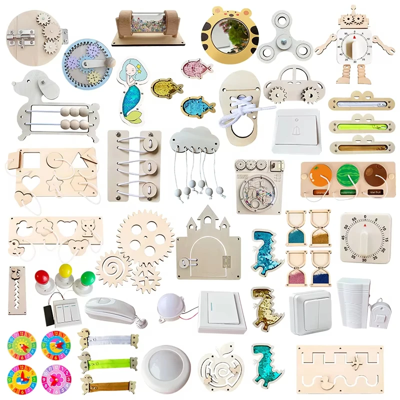 Kids Busy Board DIY Accessories Baby Activity Fine Motor Skills Learning Games Montessori Sensory Toys Early Education Busyboard