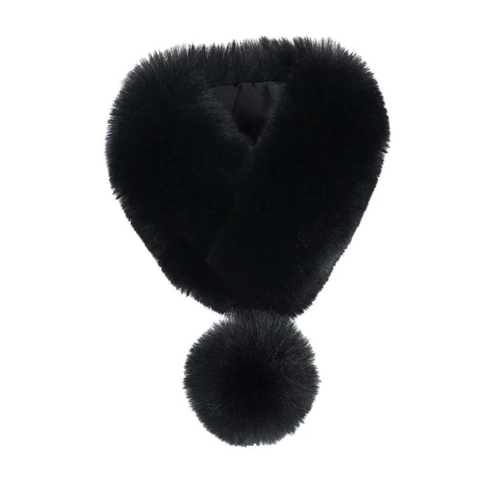 الفاخرة المخملية الملمس الشتاء وشاح سميكة لينة فو الثعلب الفراء طوق بلون وشاح للرقبة النساء #1