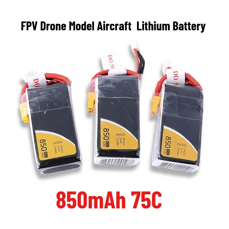 

850mAh 75C 11.1V FPV Drone Model Aircraft Lithium Battery