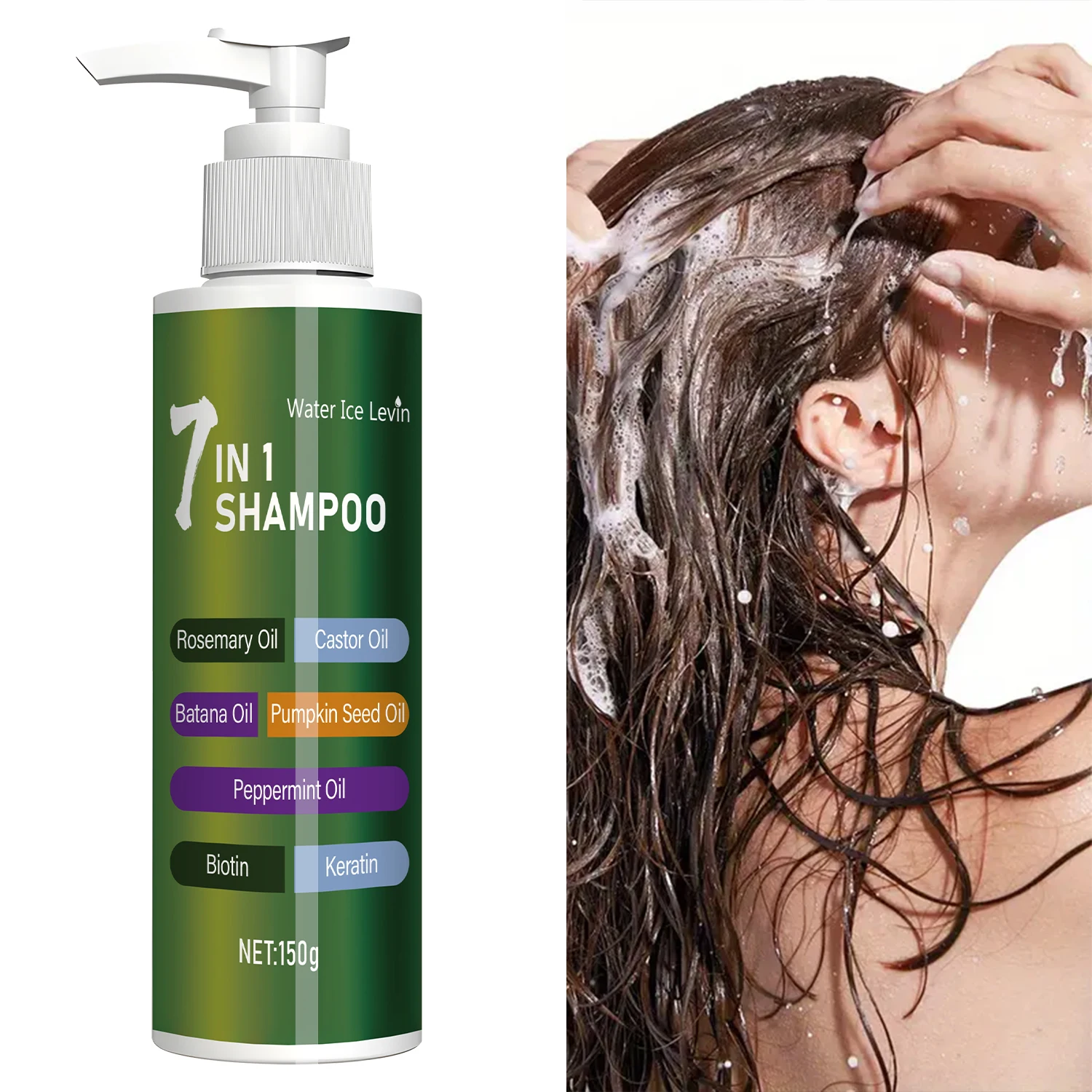 7-in-1 Shampoo, Rich in Rosemary, Batana, and Castor Oil, Gently Cleanses and Controls Oil, Provides Moisturizing and Hydrating Benefits, Prevents Hair from Becoming Tangled, Suitable for All Hair Types
