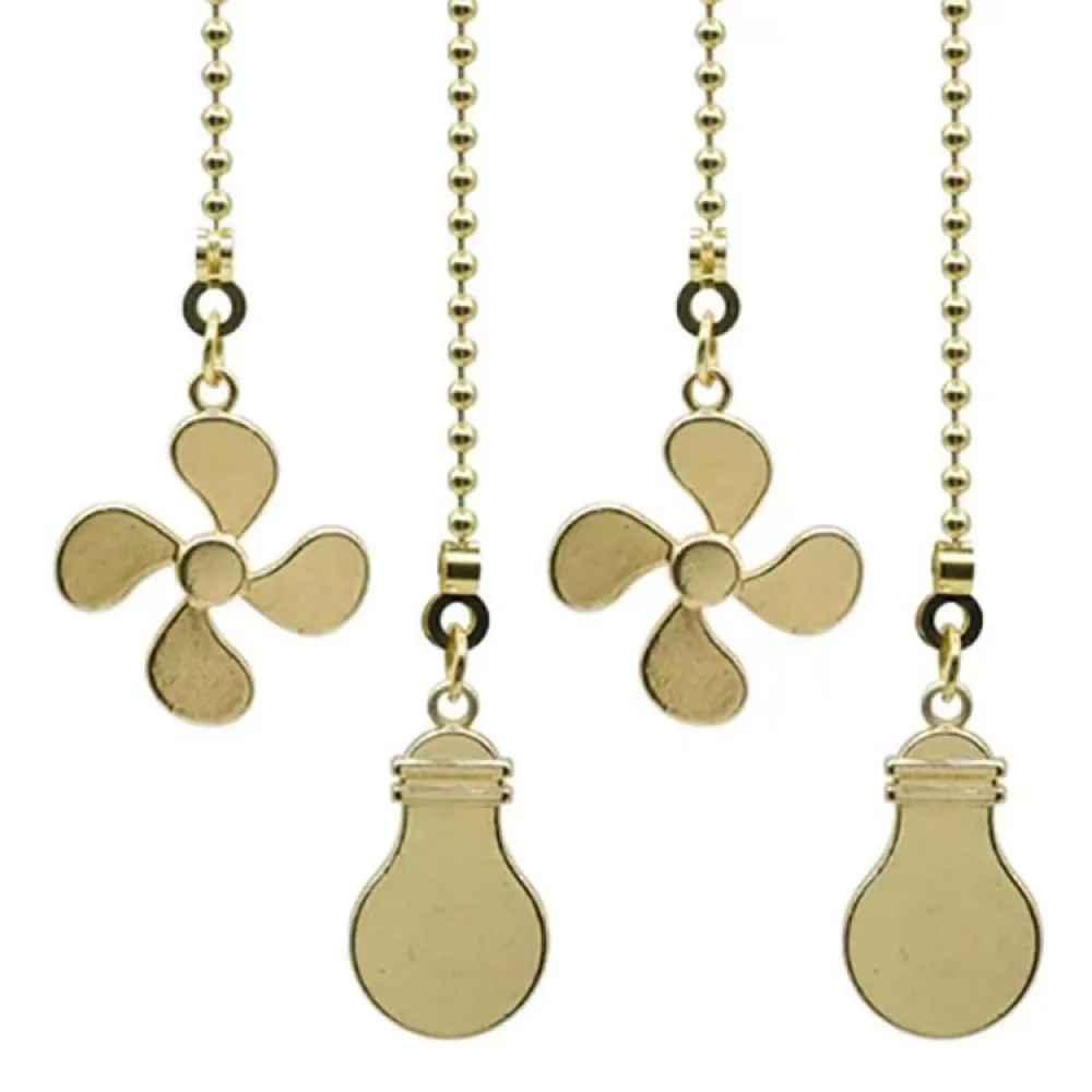 Modern Four Leaf Fan Light Pull Chain Extension Metal Pendant Accessory For Ceiling Fan Lamp Switch Modification Part