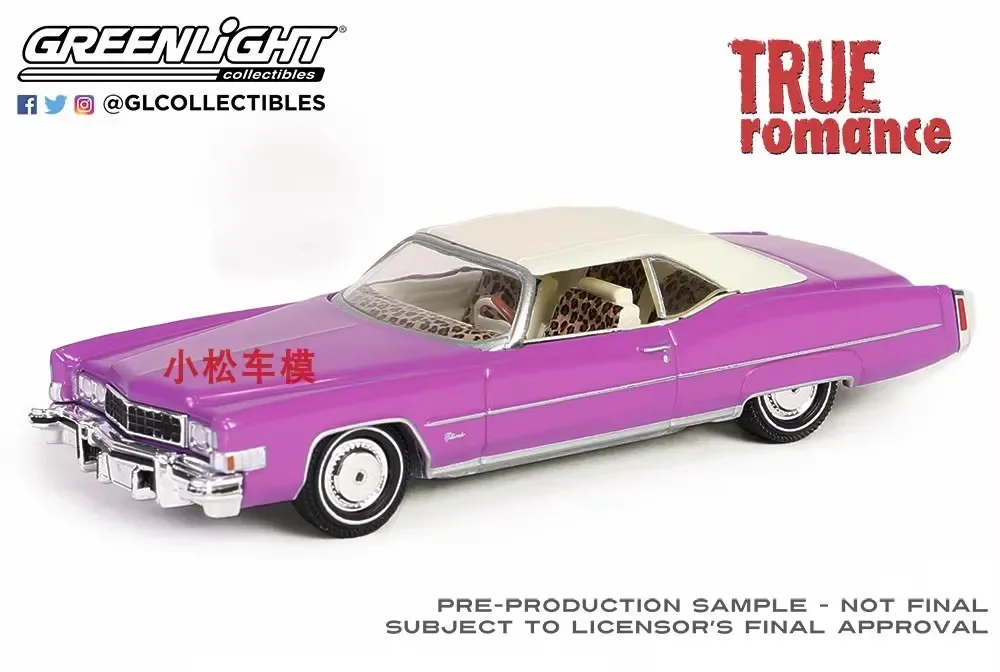 1:64 True Romance -1974 CADILLAC ELDORADO Modellauto aus Druckguss-Metalllegierung, Spielzeug für Geschenkkollektion