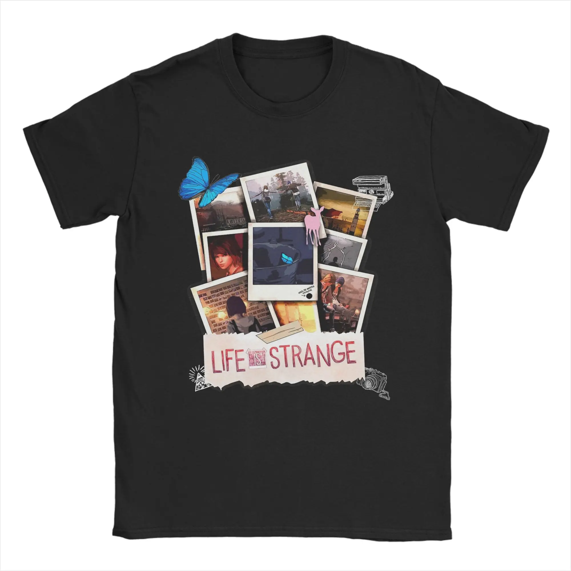 Memories Life is Strange T Shirt for Men 100% Cotton Hipster T-Shirts Round Collar  Tees Short Sleeve Clothing Graphic Printed