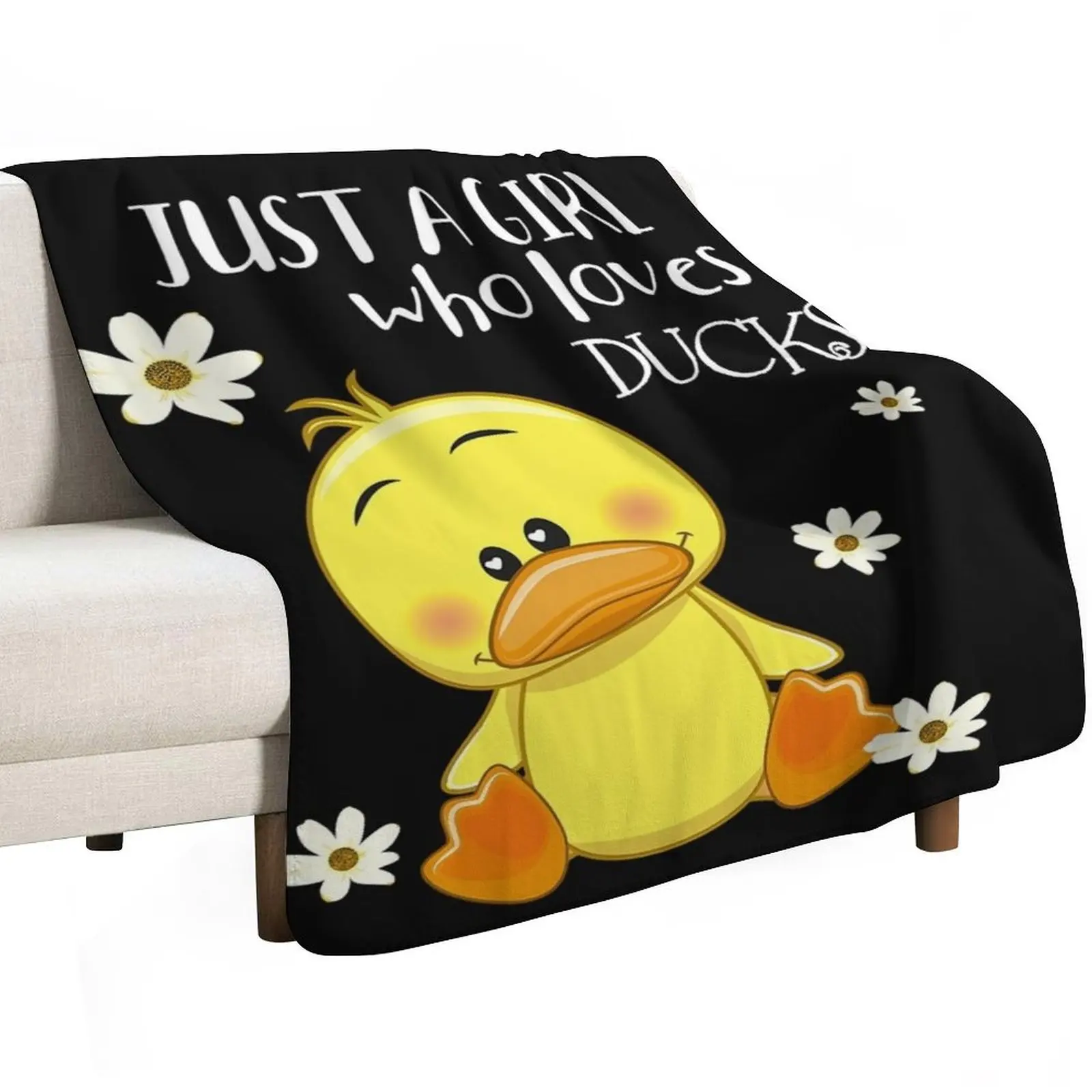 Just a Girl Who Loves Ducks - Cute Duck Lover Owner Throw Blanket Bed Fashionable bed plaid Quilt Summer Beddings Plaid Blankets