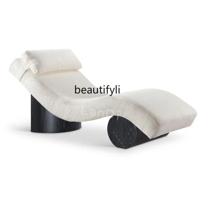 

Medieval solid wood bedroom single sofa recliner French living room lazy sofa, casual princess chair