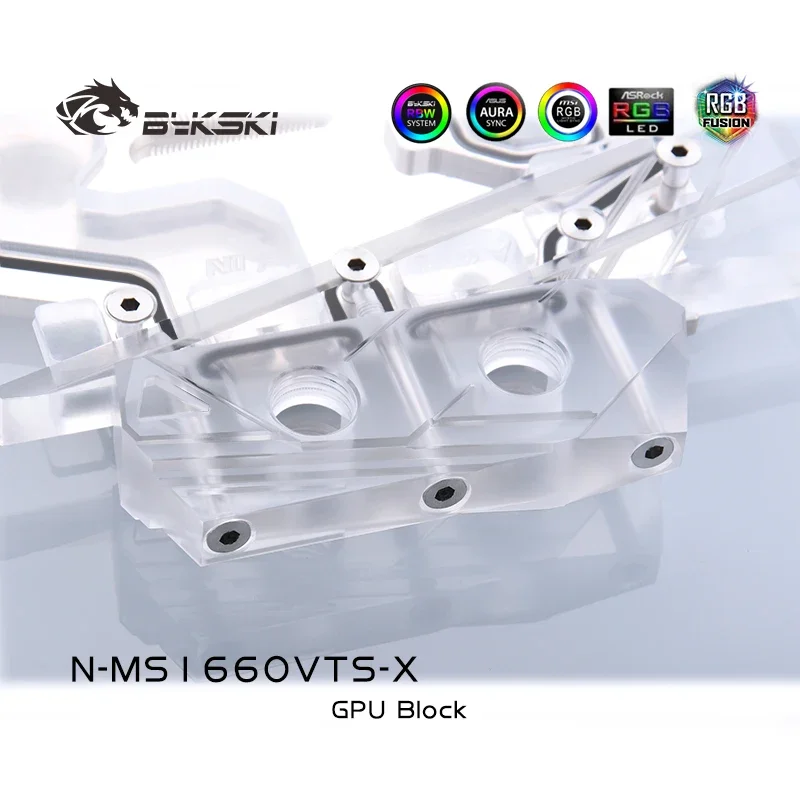 Bykski Water Block ใช้สําหรับ MSI RTX1660 VENTUS XS C 6G OCV1/ฝาครอบหม้อน้ําทองแดงบล็อก/3PIN 5V A-RGB / 4PIN 12V RGB