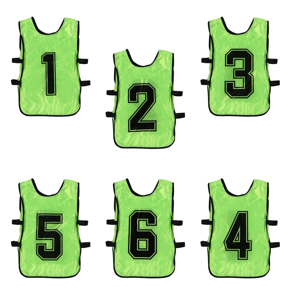 

6Pcs Child Team Practice Vests Durable Polyester Open Sided Training Bibs Breathable Sportswear for Kids Open Sided Vest