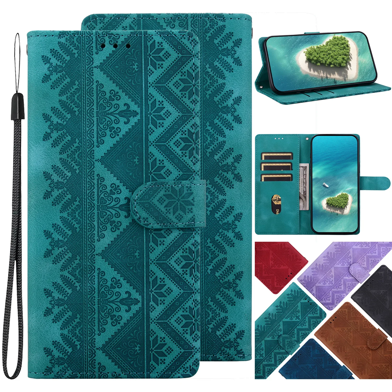 Leather Flip Wallet Case For Huawei Y9 Y7 PRIME Y5 Y6 Y9 2019 Y5p Y6p Y8p Y9S Y6 2018 Y7A Anti-fall Phone Cover