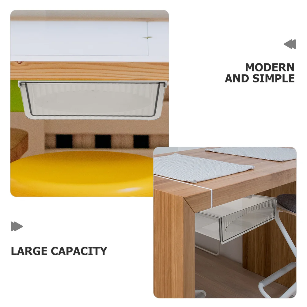 

Under Desk Drawer Organizer Box Hidden Storage For Desktop Sundries Large Capacity Plastic Home Office Stationery Holder