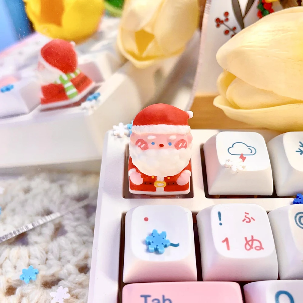 Keycaps Santa Claus Self made Personalized Keycap Mechanical Keyboard Gift Compatible with Cherry MX Topre switches and clones